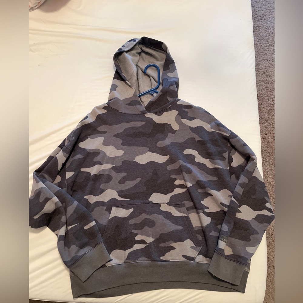 Oversized blue camo hoodie PINK m